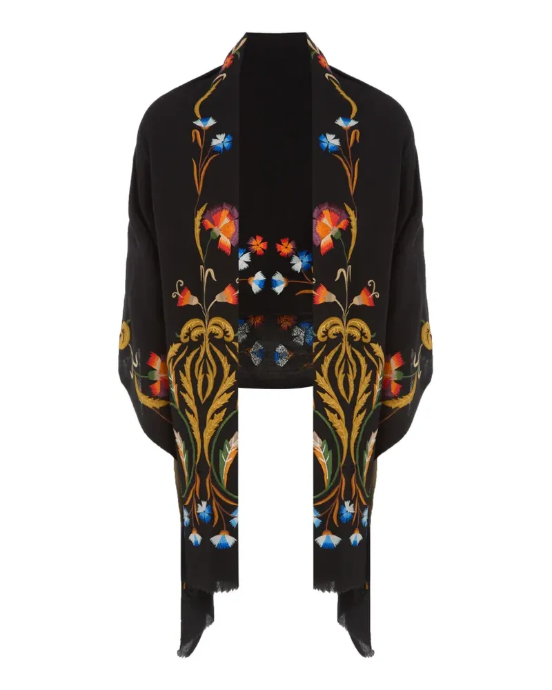 Temperley London Schal mit Stickerei - Schwarz Schwarz