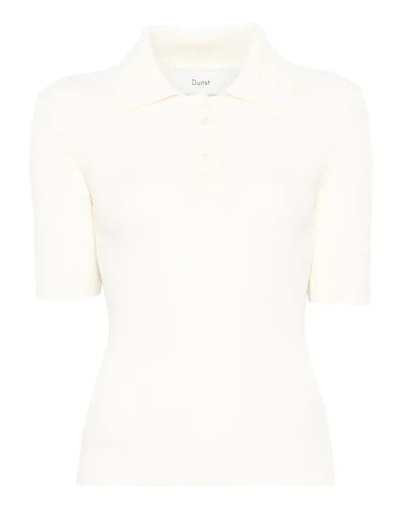 Dunst ribbed-knit polo top - Nude Nude