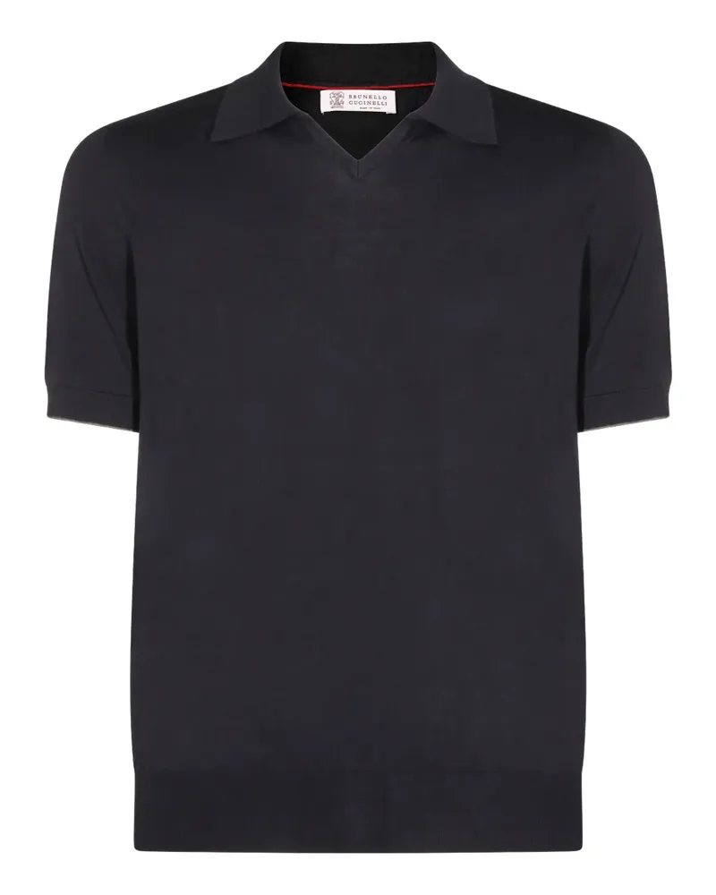 Brunello Cucinelli V-neck short-sleeve top - Blau Blau