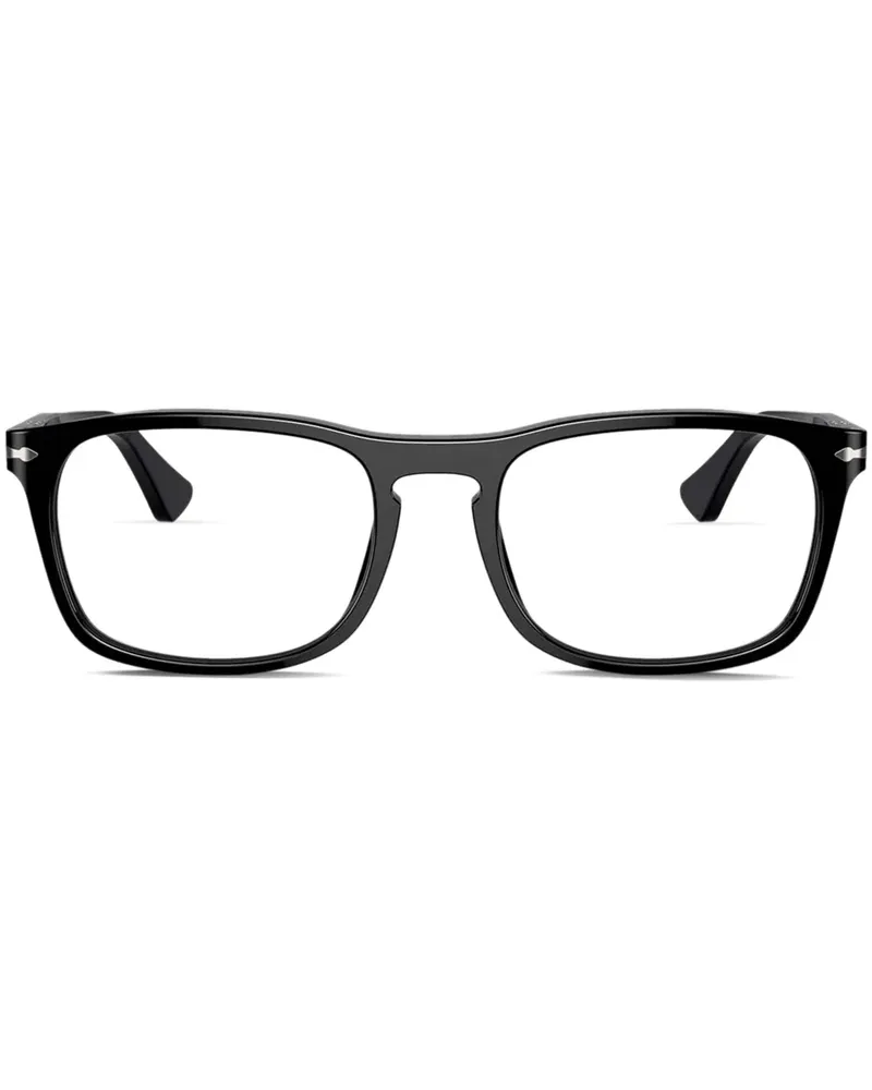 Persol Brille mit eckigem Gestell - Schwarz Schwarz