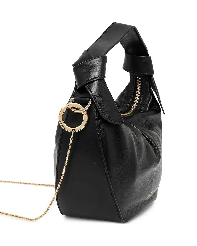 Guess mini Jolie knotted leather tote bag - Schwarz Schwarz
