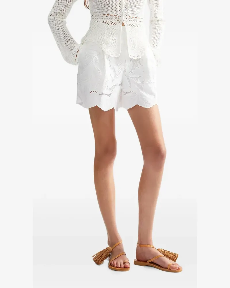 Erdem Shorts mit Blumenmuster - Weiß Weiß