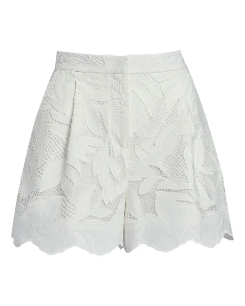 Erdem floral cutwork shorts - Weiß Weiß