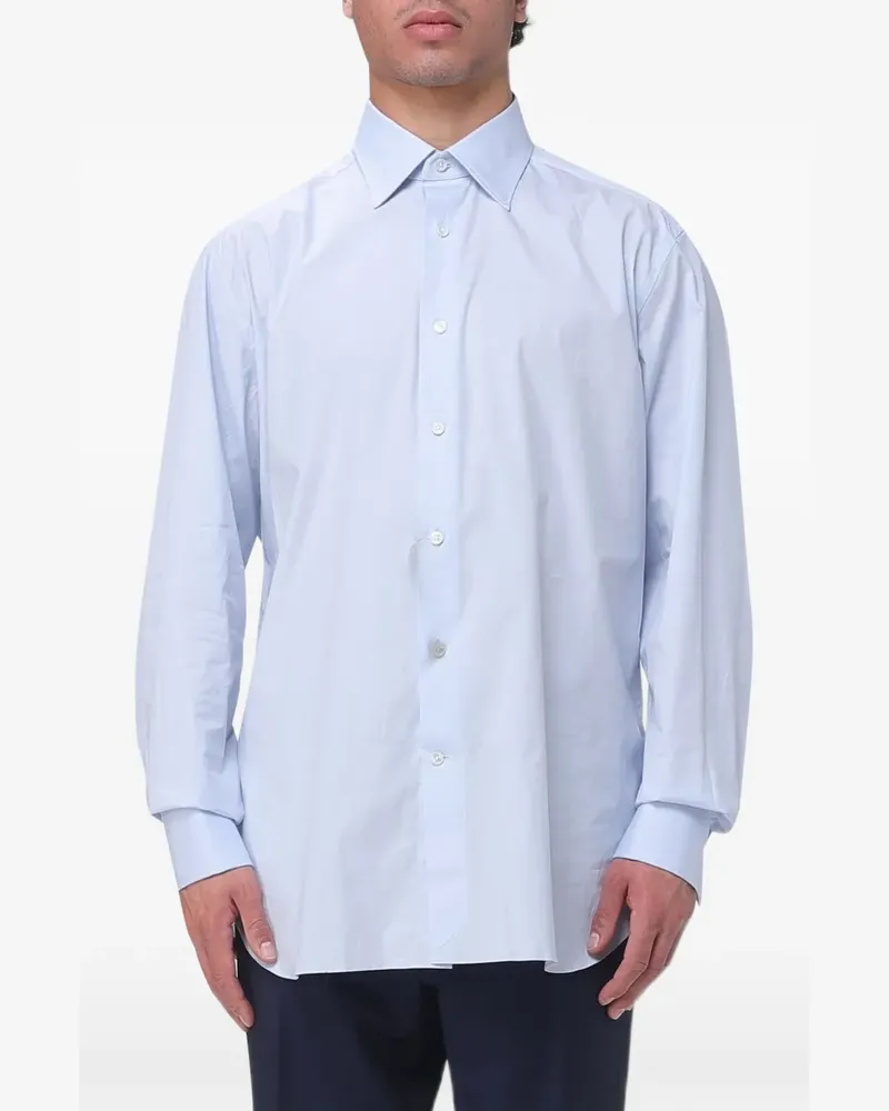Ermenegildo Zegna Popeline-Hemd aus Stretch - Blau Blau