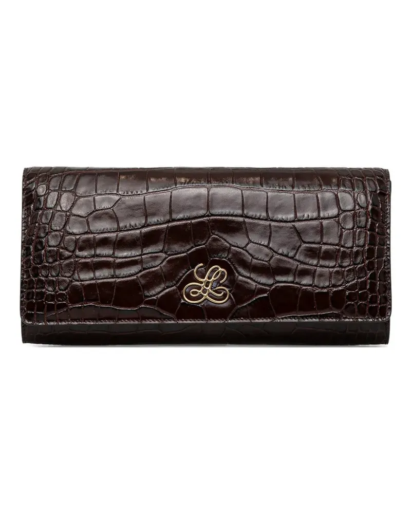Luisa Spagnoli Clutch mit Kroko-Prägung - Braun Braun