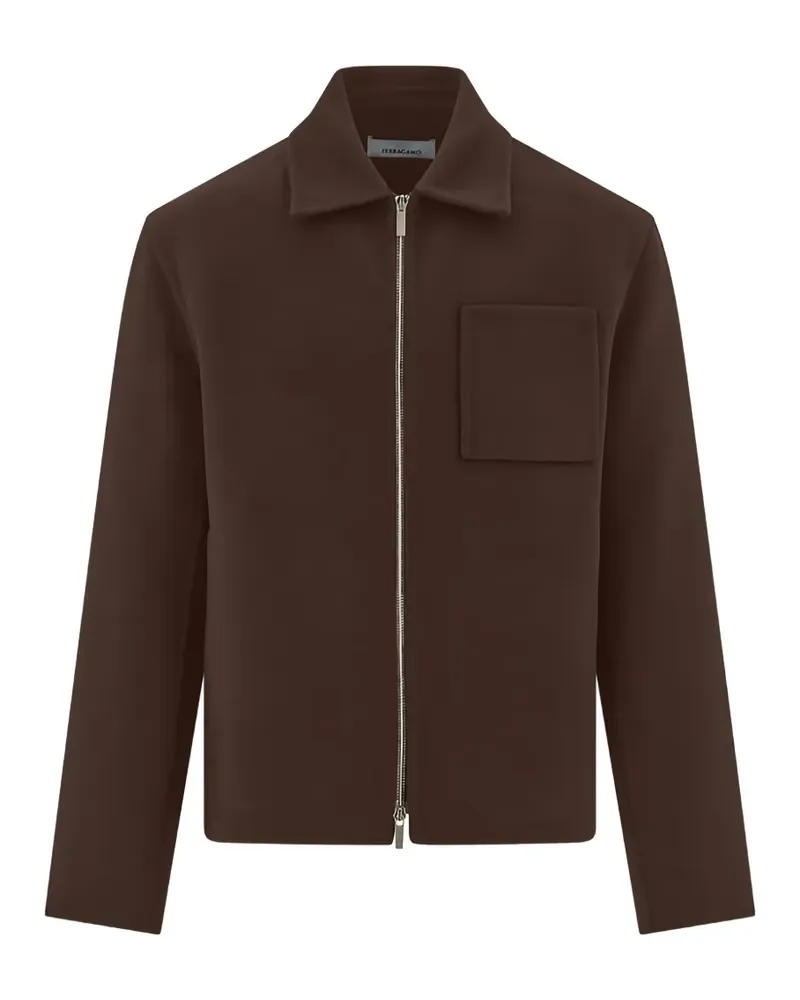 Ferragamo Jacke mit aufgesetzten Taschen - Braun Braun