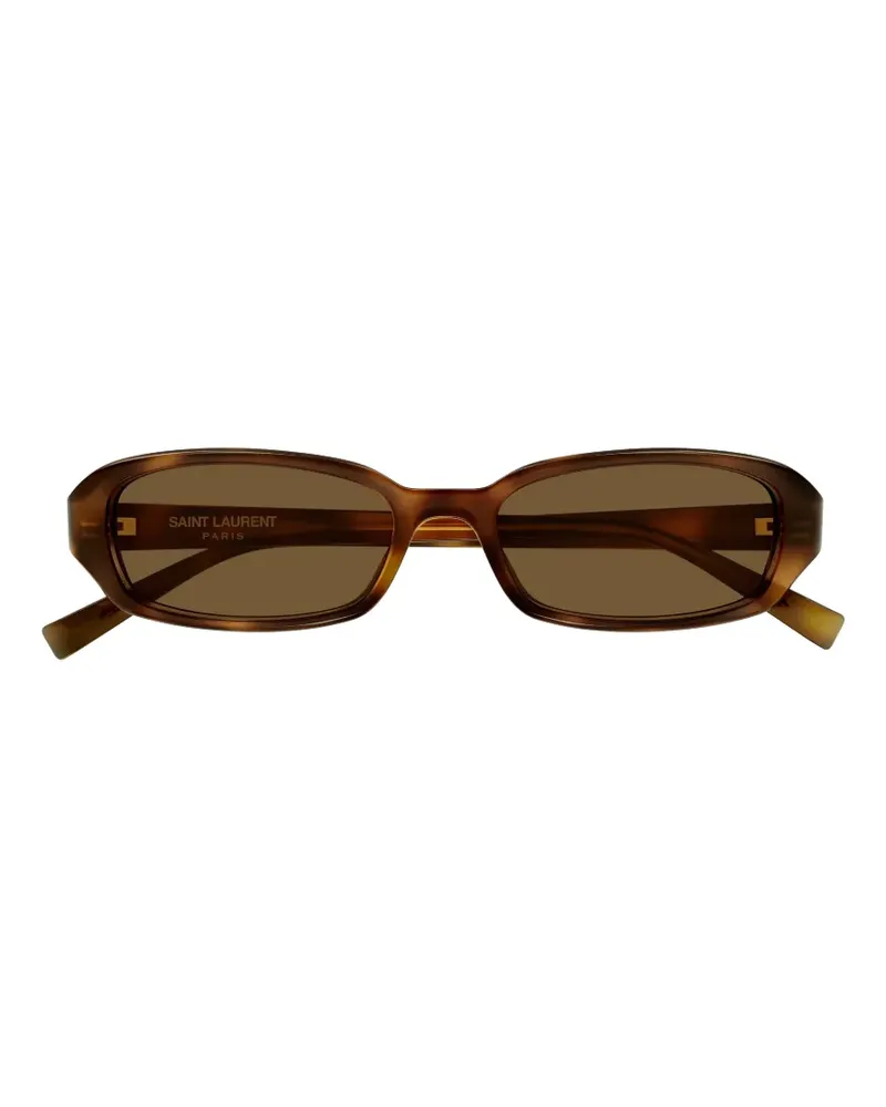 Saint Laurent Erin rectangle-frame sunglasses - Braun Braun