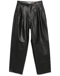 Tommy Hilfiger Tapered-Hose aus Leder Schwarz