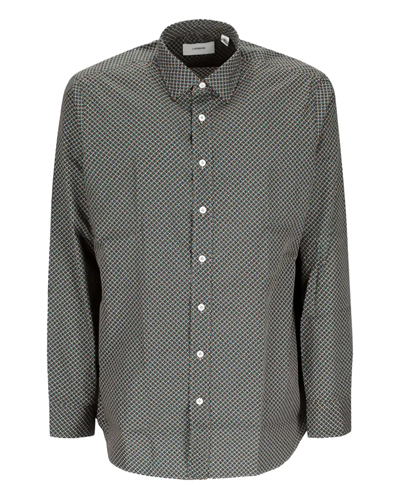 LARDINI Hemd mit geometrischem Print - Grau Grau