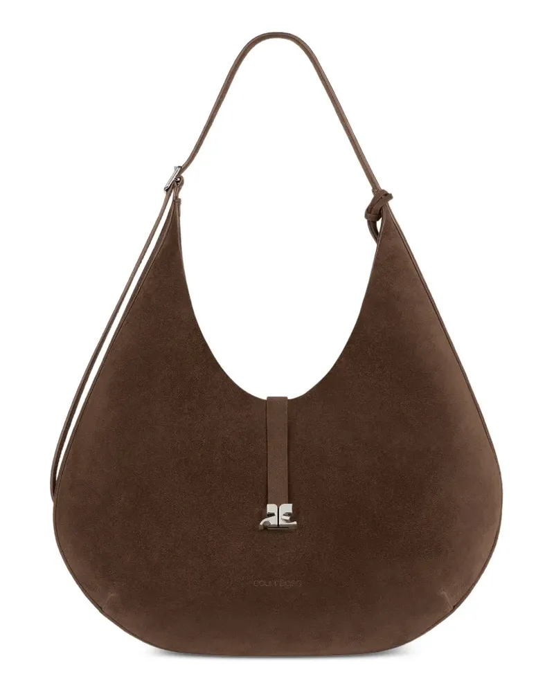 Courrèges Schultertasche mit Logo-Schild - Braun Braun