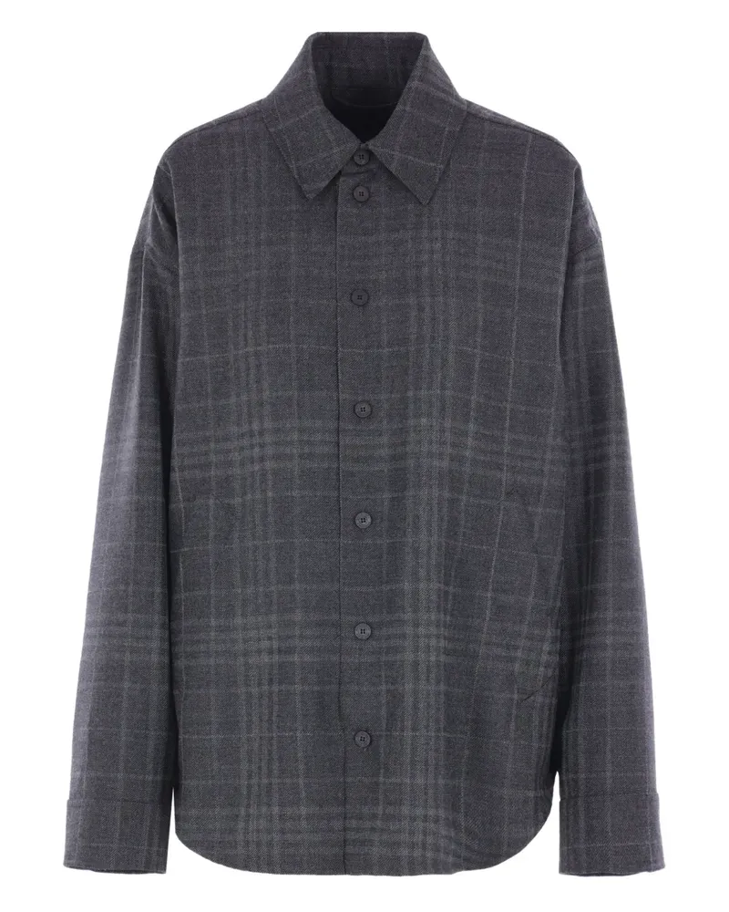 Balenciaga checked wool shirt - Grau Grau