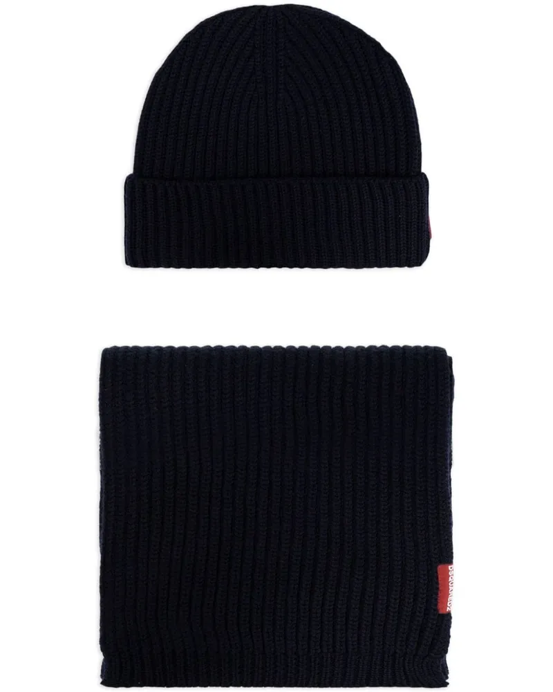 Dsquared2 Set aus Schal und Beanie - Schwarz Schwarz