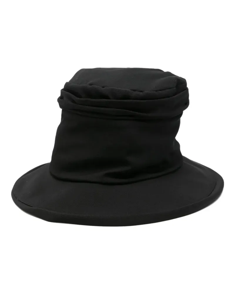 Yohji Yamamoto Hut mit gerafftem Detail - Schwarz Schwarz