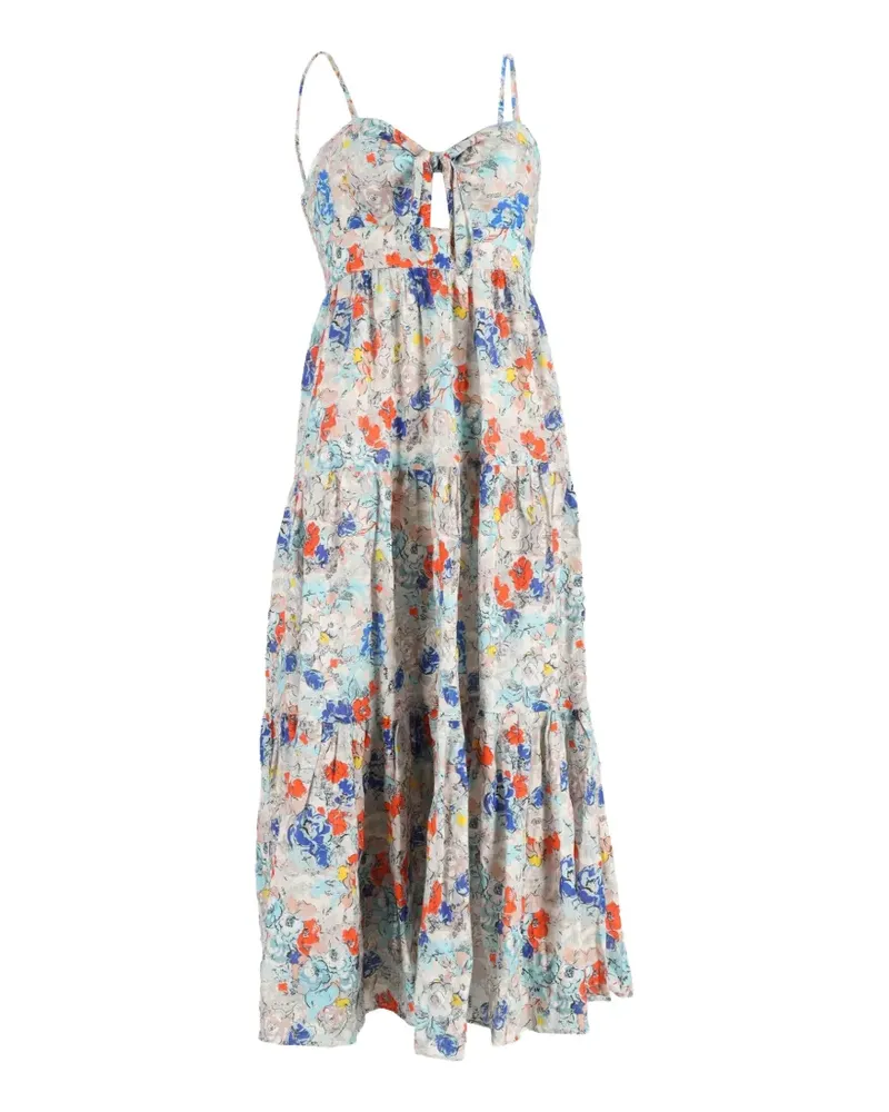 Zimmermann floral-print tiered midi dress - Grau Grau