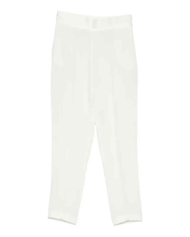 Simona Corsellini Cropped-Hose mit Bügelfalten - Weiß Weiß