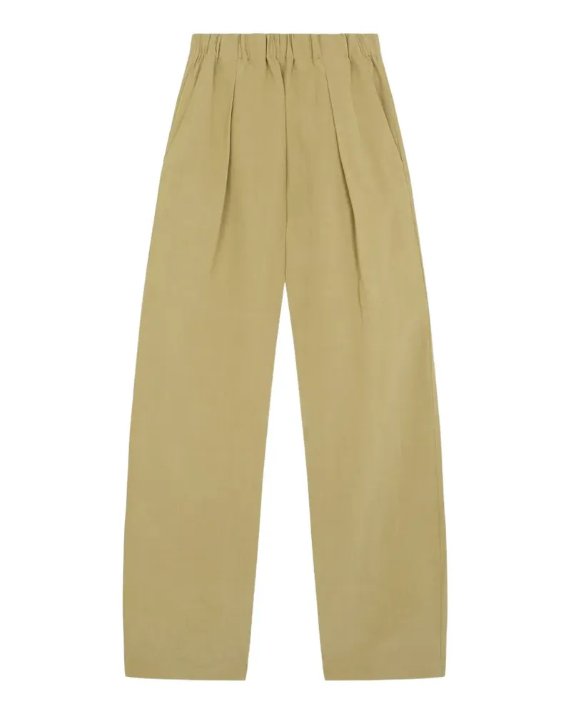 Cortana Mel pleated straight-leg trousers - Nude Nude