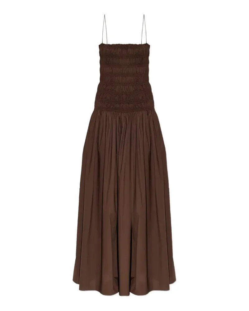 Matteau Gesmoktes Maxikleid mit tiefer Taille - Braun Braun