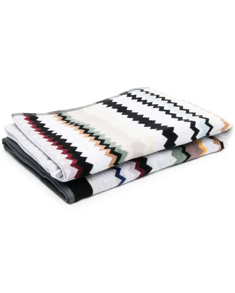 Missoni Home Badetuch mit Zickzackmuster - Grau Grau