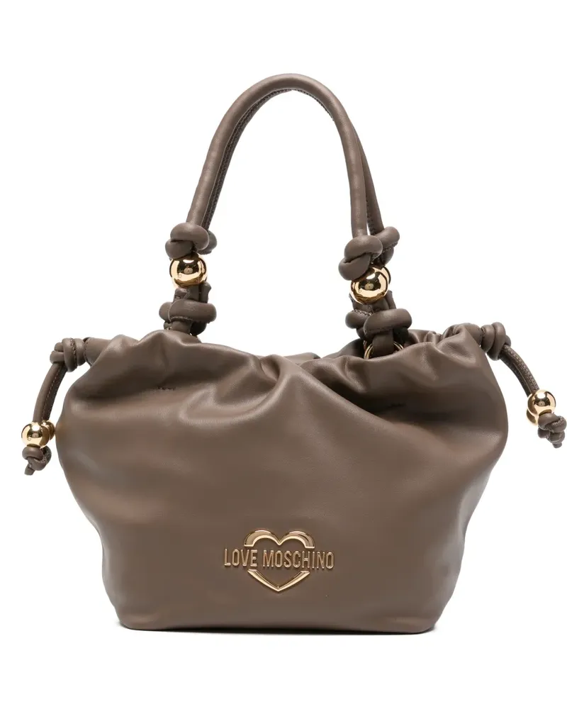 Moschino bead-embellished ruched tote bag - Braun Braun