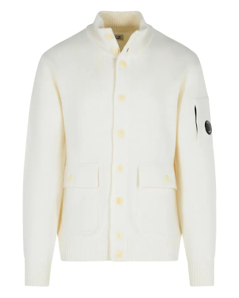 C.P. Company Cardigan mit Linsen-Detail - Weiß Weiß
