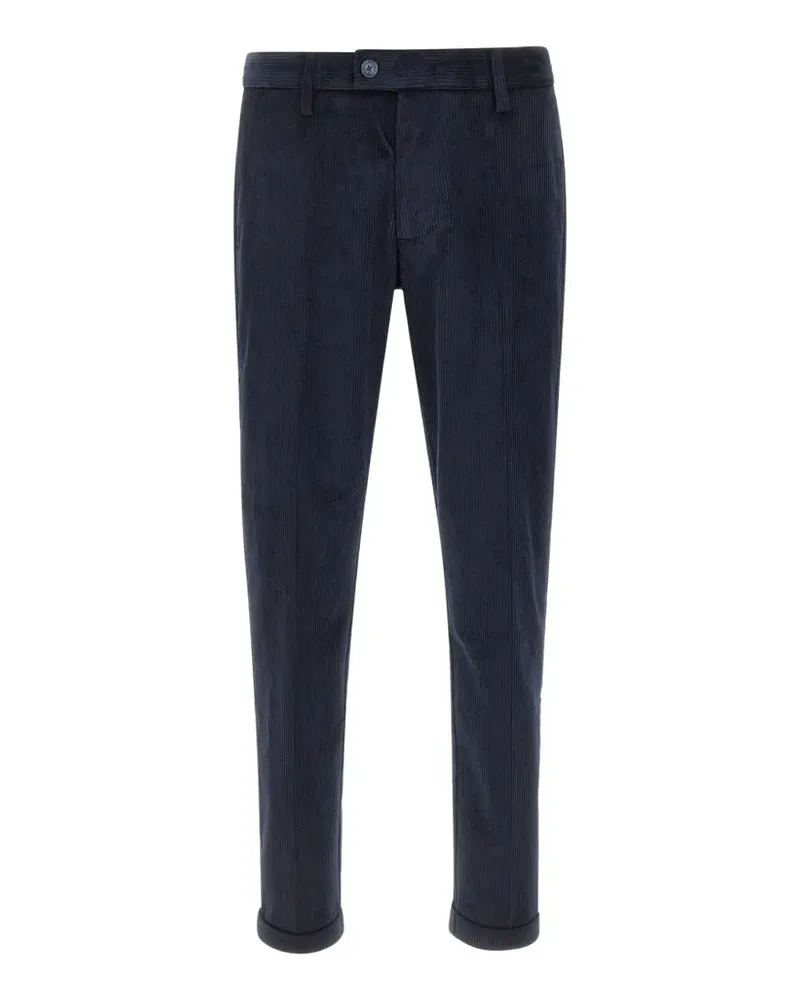 Re-HasH pleats cotton trousers - Blau Blau