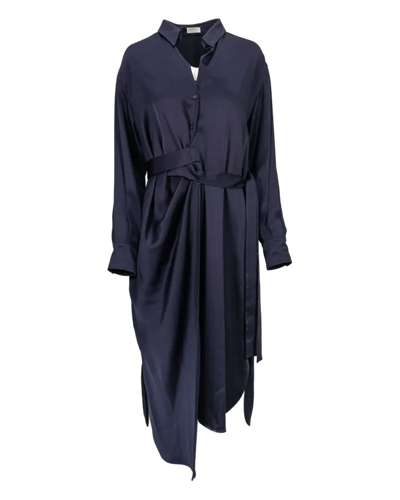 Brunello Cucinelli Midikleid mit langen Ärmeln - Blau Blau