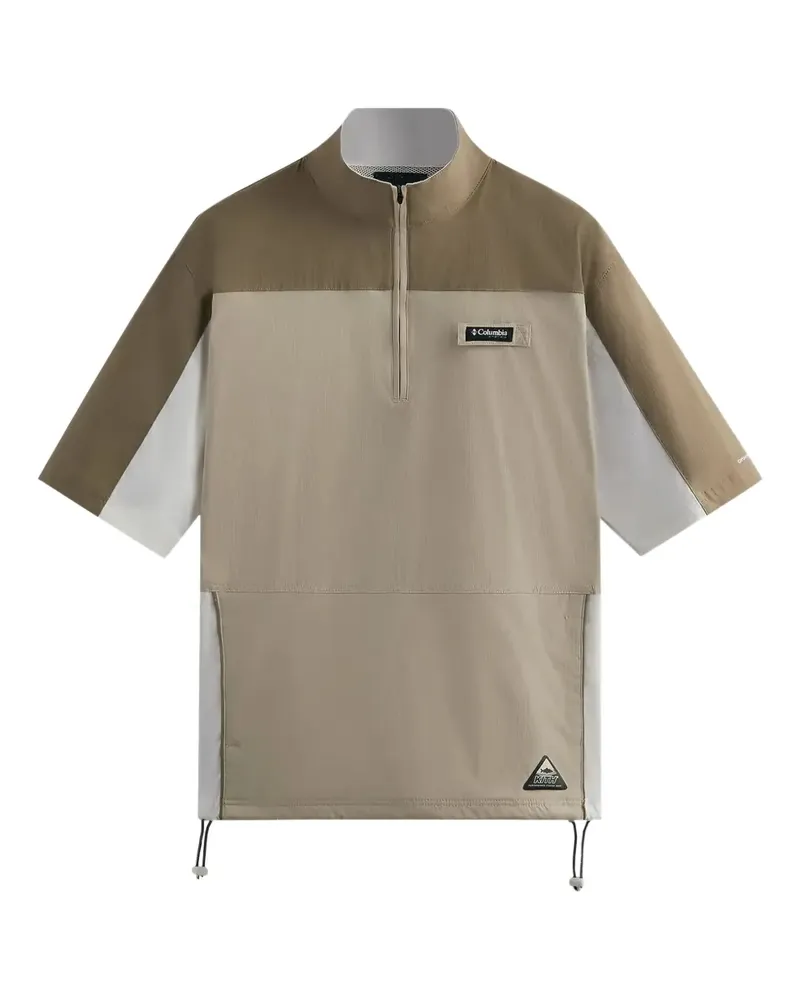 KITH x Columbia Windbreaker mit Logo - Nude Nude