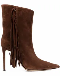 Alexandre Vauthier Stiefel mit Fransen Braun