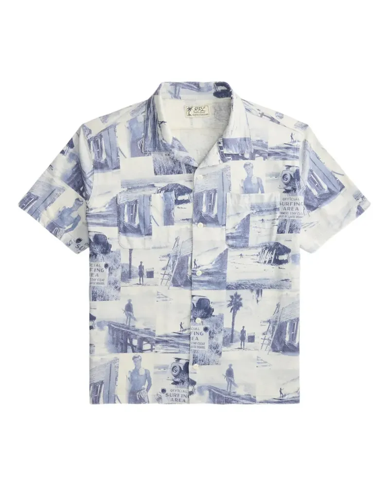 Ralph Lauren graphic-print short-sleeve shirt - Blau Blau