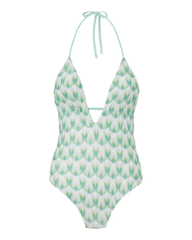 Missoni V-neck floral-pattern swimsuit - Weiß Weiß