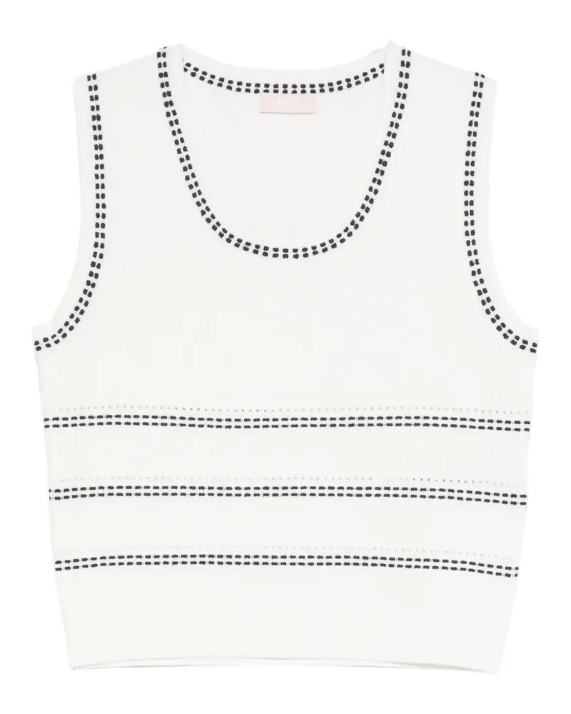 Liu Jo contrast-stitch knitted top - Weiß Weiß