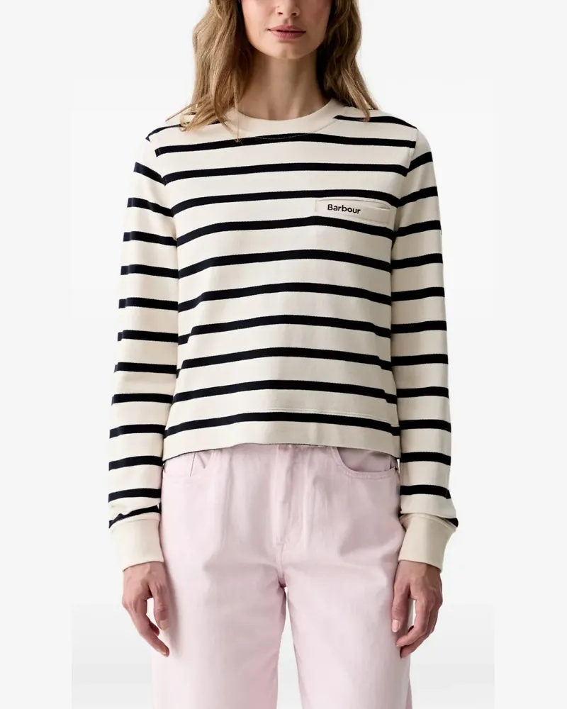 Barbour Aylesby striped-pattern chest-pocket sweatshirt - Weiß Weiß