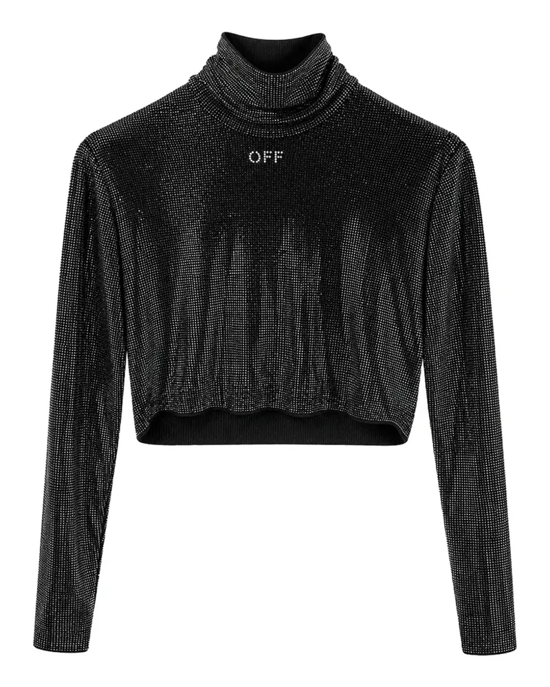 OFF-WHITE Verziertes Bling Sec Skin Cropped-Top - Schwarz Schwarz
