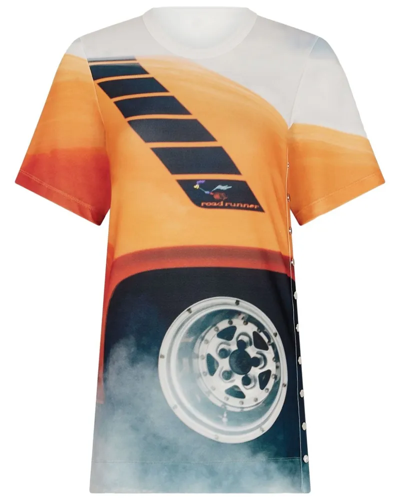 Paco Rabanne Fast Cars T-Shirt aus Jersey - Orange Orange