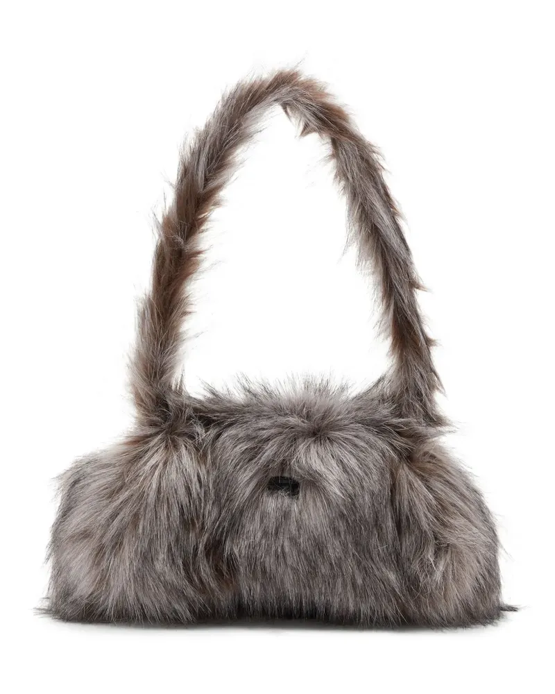 Diesel Schultertasche aus Faux Fur mit Henkel - Braun Braun