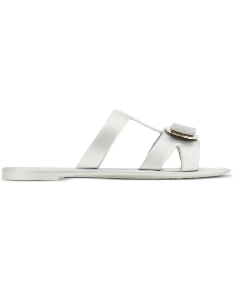 Ferragamo Pantoletten mit New Vara-Schild - Silber Silber