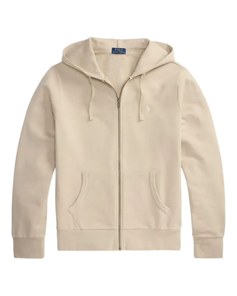 Ralph Lauren zip-up logo-embroidered hoodie - Nude Nude