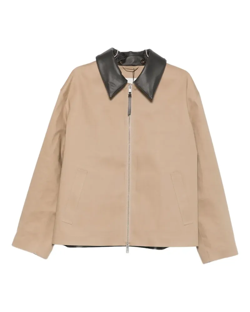 MACKINTOSH Birgham leather-collar zip-up jacket - Nude Nude