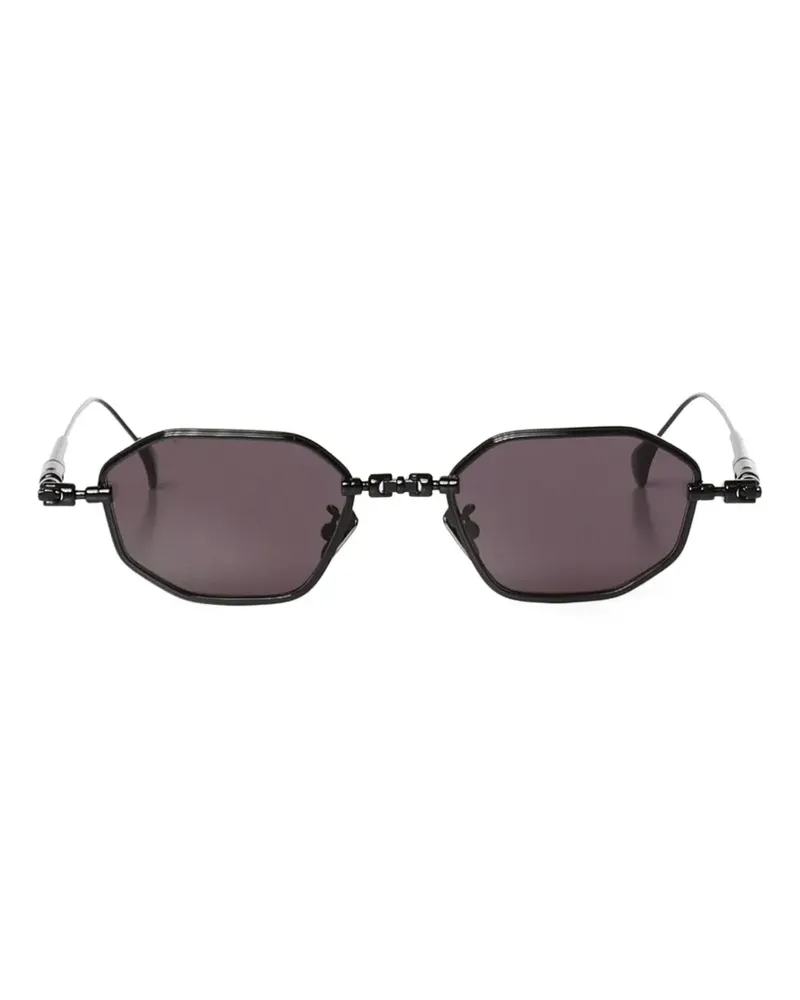 KUBORAUM Geometrische Sonnenbrille aus Titan - Schwarz Schwarz