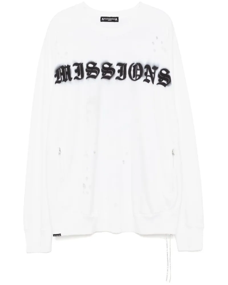 Mastermind World Pullover mit Slogan-Print - Weiß Weiß