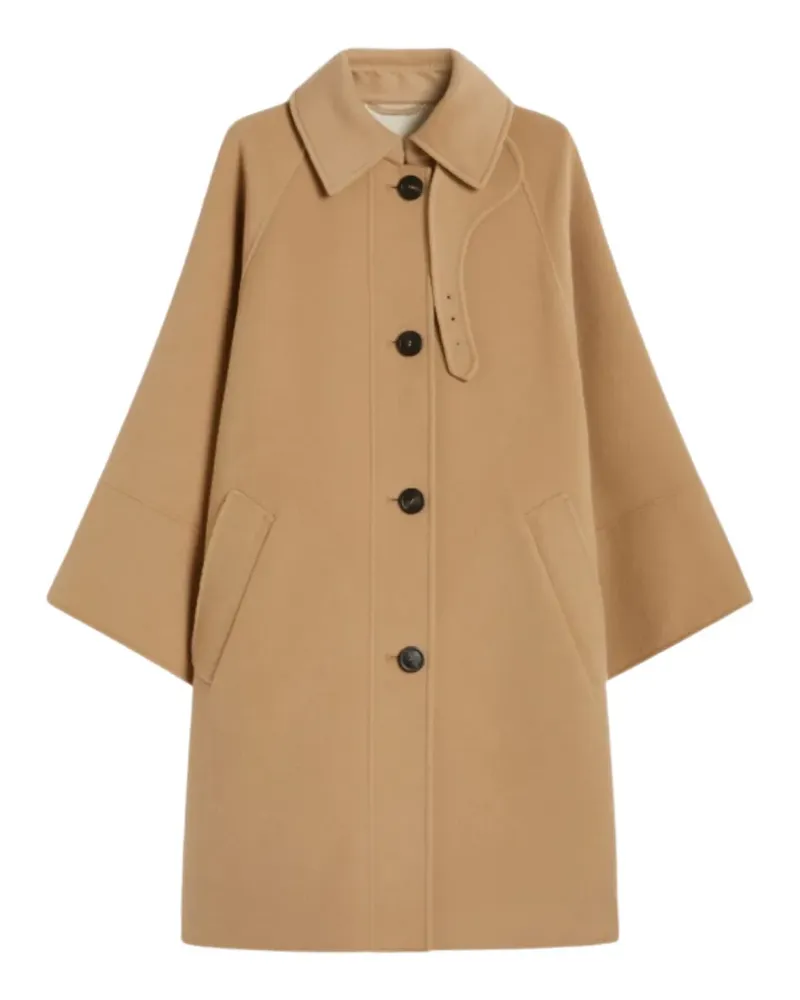 Max Mara Einreihiger Rufo Wollmantel - Braun Braun
