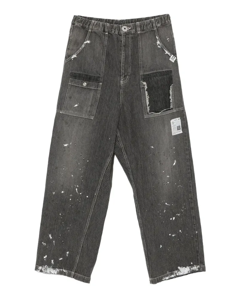 MIHARAYASUHIRO paint-splatter distressed jeans - Grau Grau