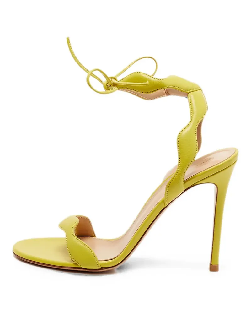 Gianvito Rossi wavy ankle-tie sandals - Gelb Gelb