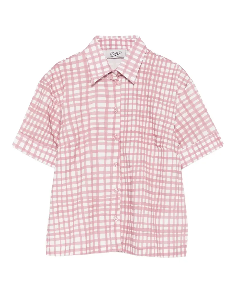 PENCE Laura gingham-check short-sleeve shirt - Rosa Rosa