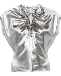 Lanvin Top mit Lamé Silber