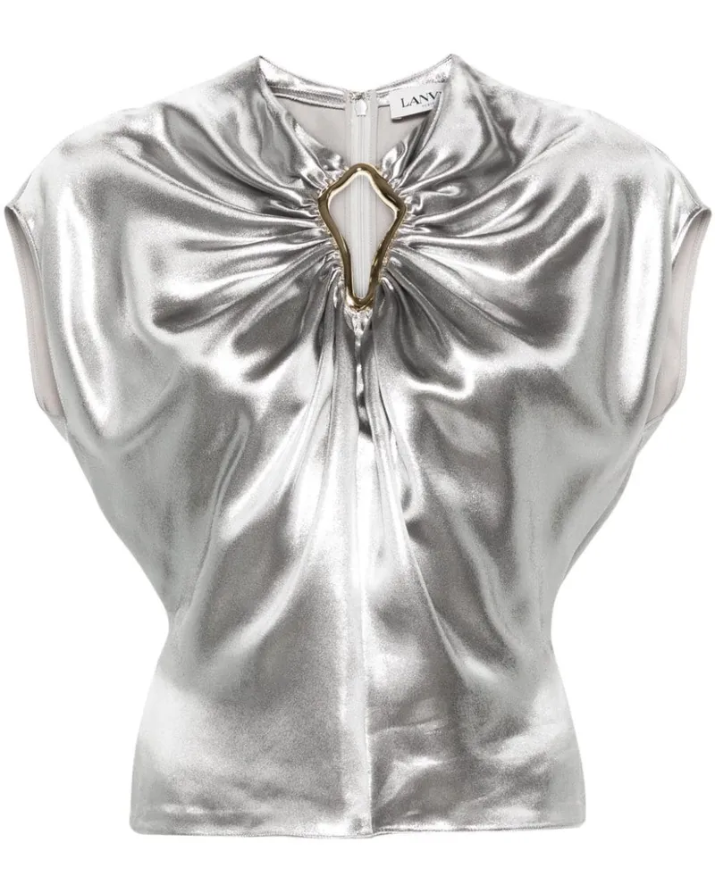 Lanvin Top mit Lamé - Silber Silber
