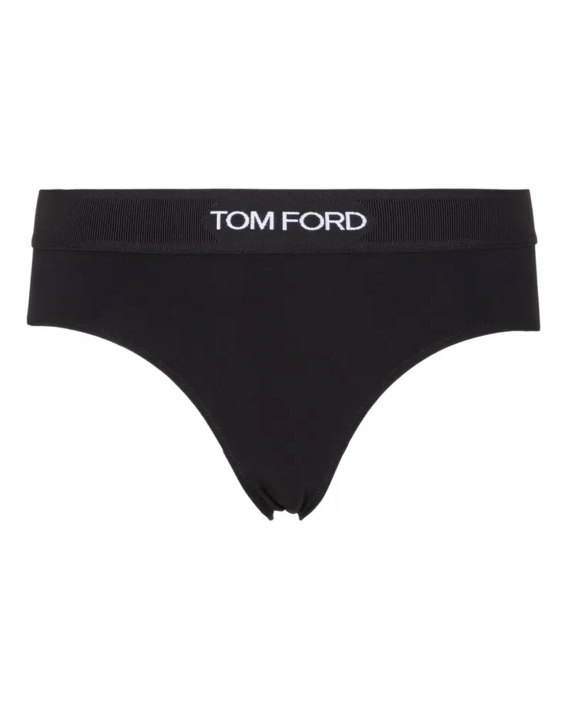 Tom Ford logo-detail thongs - Schwarz Schwarz