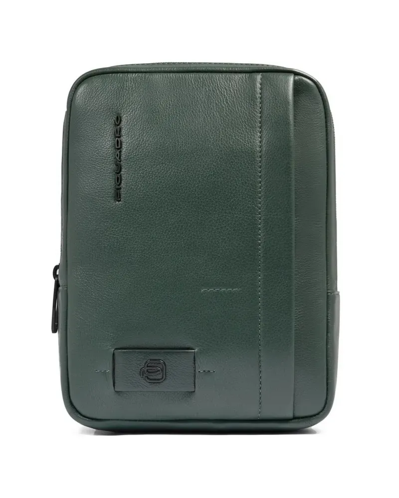 Piquadro grained-leather crossbody bag - Grün Grün