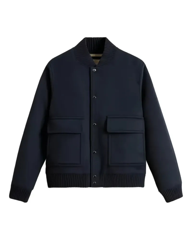 Woolrich Miles ribbed-trim bomber jacket - Blau Blau