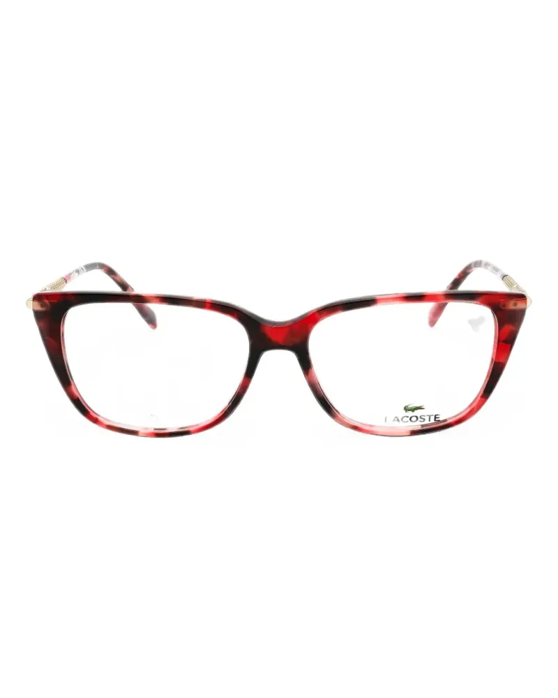 Lacoste tortoiseshell-effect rectangle-frame glasses - Gold Gold